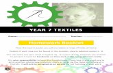 YEAR 7 TEXTILES · 2016-06-30 · YEAR 7 TEXTILES Over the next 6 weeks you will complete a range of tasks at home Details of each task can be found in this booklet, clearly labelled