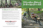 MountainBiking InFarWesternNC - Smoky Mountain Travel ... · 8. Tsali (Moderate) Tsali is the mecca for mountain biking in the east. Consisting of four well-marked loop trails there