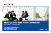 Third-Quarter 2016 Financial Results - Unisys · • Impacts of cost-reduction program have begun to be seen in financial results – YTD non-GAAP operating profit margin of 7.0%