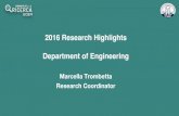 2016 Research Highlights Department of Engineering · 2016 Research Highlights Department of Engineering Marcella Trombetta ... Instrumentation Automation and Control Theory NonlinearPhysics