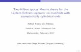 Two-Hilbert spaces Mourre theory for the Laplace-Beltrami … · 2017-02-06 · Two-Hilbert spaces Mourre theory for the Laplace-Beltrami operator on manifolds with asymptotically