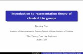 Introduction to representation theory of classical Lie groups · 1.Classical Lie groups Symmetry:Groups and their representations. P. W. Anderson (Nobel prize winner)µ \It is only
