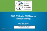 ISSIP 3rd Quarter 2016 Board of Directors Meeting Oct 26, 2016 · 26-10-2016  · ISSIP Events – Accomplished Since July 2016 qConferences: 1. Evolving Education with Cognitive