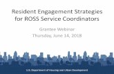 ROSS Service Coordinators Webinar Series: Resident ... · Grantee Webinar Thursday, June 14, 2018 . Agenda I. Get Started and Be Engaging! ... Motivational Interviewing Leverage Funding