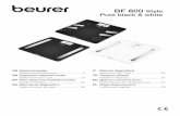 BF 600 Style Pure black & white · PDF file die Waage ein. Zeigt die Waage keine Funktion, so entfernen Sie die Batterien komplett und setzen Sie sie erneut ein. Stellen Sie die Waage