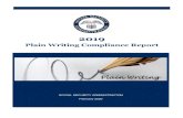 2019 Plain Writing Complicance Report · Plain Writing Implementation Plan for 2019, to help us monitor ... Trained employee on Plain Writing, business writing and grammar, and effective