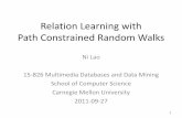 Relation Learning with Path Constrained Random Walkschristos/courses/826.F11/FOILS-pdf/992_rwr.pdf · Relation Learning with Path Constrained Random Walks Ni Lao ... Zebra . Efficient