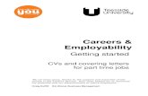 Careers & Employability - Teesside University futures... · 2018-09-28 · Careers & Employability . 1 Getting started: CVs & covering letters for part time jobs Contents Applying
