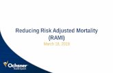 Reducing Risk Adjusted Mortality (RAMI) · 1. Documentation Initiative began 11/17 2. Palliative Care Core Team began 3/18 Challenge/Opportunity: 1. Documentation Excellence by front-line
