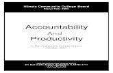 Accountability - ICCB · Accountability Productivity In The Community College System October 2003. ... These include developing a mentoring program for new faculty, ensuring consistency