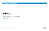 Citi Corporate & Investment Banking - WikiLeaks . US Distribution/Starz/2012-11... · PDF file Citi Corporate & Investment Banking Strictly Private and Confidential. Starz Situation
