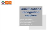 Qualifications recognition seminar5 Role of EP-NUFFIC as National Information Centre International Recognition Department has been appointed by MOE to function as ENIC/NARIC for the