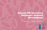 Annual HR Directors Business Summit Birmingham€¦ · Annual HR Directors Business Summit Birmingham 31 January –1 February 2017. ... Right structure –fit for growth and fit