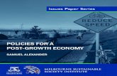 Policies for a Post-Growth Economy · Policies for a Post-Growth Economy As outlined below, a post-growth economy will require, among other things, developing new macroeconomic policies