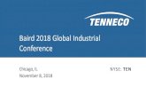 Baird 2018 Global Industrial Conference - Tenneco/media/Files/T/... · Baird 2018 Global Industrial Conference. Safe Harbor. 2. This communication contains forward-looking statements.