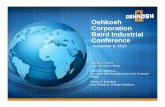 Oshkosh Corporation Baird Industrial Conference · Baird Industrial Conference November 6, 2012 Forward-Looking Statements This presentation includes forward-looking statements. To