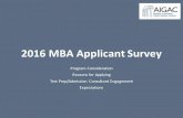 2016 MBA Applicant Survey FOR PDF - AIGACaigac.org/wp-content/uploads/2016/06/2016-MBA... · MBA Online/DL MBA Joint-degree program Other MBA What types of MBA programs have you considered