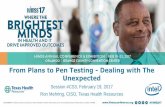 From Plans to Pen Testing - Dealing with The Unexpected · 2017-02-18 · From Plans to Pen Testing - Dealing with The Unexpected Session #CS3, February 19, 2017 Ron Mehring, CISO,