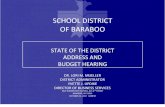 SCHOOL DISTRICT BUDGET HEARING OF BARABOO ADDRESS … Annual Meeting... · Budget Presentation – Yvette Updike, Director of Business Services 4. Discussion 5. Adjournment Annual