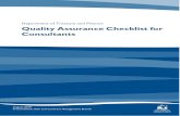 Quality Assurance Checklist for Consultants · Quality Assurance Checklist for Consultants . Department of Treasury and Finance 2 Quality Assurance Audit Checklist and Report for