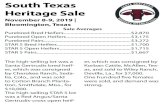 South Texas Heritage Sale...Bred heifer Lot 237 was sold to Cotton Branch Plantation, Ed Herring, Smithdale, Miss., for $7,000. Bred heifer Lot 253A was sold to San Jose Cattle Company,
