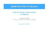 sPHENIX PD-2/3 ReviewsPHENIX PD-2/3 Review May 28-30, 2019 sPHENIX PD2/3 Review 2 EMCal Block Fabrication (WBS 1.03.01) • Tungsten-powder absorber blocks with scintillating fibers.