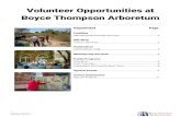 Volunteer Opportunities at Boyce Thompson Arboretum...Year-round, 2-4 hour shifts Recruited seasonally Commitment: 1-3 shifts per week Training Requirements: half-day training before