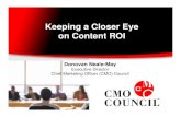 Keeping a Closer Eye on Content ROI - Recherche Marketing & … · 2010-05-08 · Keeping a Closer Eye on Content ROI. Donovan Neale-May . Executive Director Chief Marketing Officer