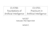 CS 4700: Foundations of Artificial Intelligence · •Properties of task environments: •Fully observable or partially observable •Single or multi-agent (competitive vs cooperative)