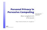 Personal Privacy in Pervasive Computing · The Case For Ubicomp Privacy Why Should We Care About Personal Privacy in Pervasive Computing?