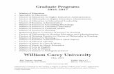 Graduate Catalog 05-06 Red - Private Christian CollegeAs a Christian university which embraces its Baptist heritage and namesake, William Carey University provides quality educational