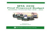 MTA 2019 Final Proposed Budget - November Financial Plan ......November Financial Plan 2019-2022 Volume 2 The MTA’s November Plan is divided into two volumes: Volume 1 consists of