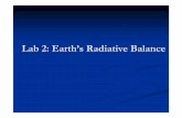 Lab 2: Earth’s Radiative Balance · 2009-12-08 · Major heat transfer processes Radiation: Conduction: is the spontaneous transfer of thermal energy through matter, from a region