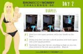 s3.amazonaws.com€¦ · BIKINIBODYMOMMY CHALLENGE 2.0 STEP Start by stepping onto the chair with your right foot. Bring your left foot up and lift the left leg to a 90 degree angle;
