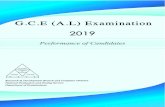G.C.E (A.L) Examination · PDF file - 4 - G.C.E.(A.L.) Examination - 2019 (NEW) Percentage of Candidates Eligible for University Entrance by Stream G.C.E.(A.L.) Examination - 2019