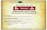 FOUNDATIONS HOME Recipe Card Faith@Home Holidays ... · Thanksgiving Attitude of Gratitude Best Use As a Thanksgiving Family Night açtivity Nutritional Value Learning to develop
