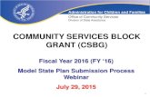 COMMUNITY SERVICES BLOCK GRANT (CSBG) State Application... · 12 Office of Community Services Division of State Assistance Submission Process CSBG Model State Plan NEW PROCEDURE: