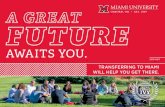 A Great future Awaits You Transferring to Miami Will Help ...miamioh.edu/_files/documents/admission/counselors/... · At Miami, you can keep your . love of the arts alive no matter