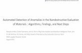 Automated Detection of Anomalies in the Nondestructive Evaluation ...€¦ · Automated Detection of Anomalies in the Nondestructive Evaluation of Materials : Algorithms, Findings,