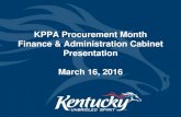 KPPA Procurement Month Finance & Administration …...Presentation March 16, 2016 FINANCE & ADMINISTRATION CABINET DEPUTY SECRETARY Mark Bunning 2 CUSTOMER RESOURCE CENTER Barbara