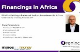 Financings in Africa - Oreninc · 2018-01-20 · march 2014 mines and money hong kong: getting a balanced look at investment in africa! 6! broker market share of financings: africa