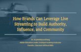 Streaming to Build Authority, How Brands Can Leverage Live€¦ · Periscope/Twitter Instagram YouTube Twitch Etc T O O L S + P L A T F O R M S THIRD-PARTY TOOLS Streamyard BeLive