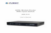 ADSL Modem Router With 4-port Switch1].pdf · u ADSL over POTS (Annex A) and ADSL over ISDN (Annex B) n DMT modulation and demodulation n Full-rate adaptive modem u Maximum downstream