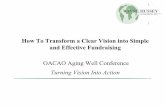 OACAO Aging Well Conference and Effective …...How To Transform a Clear Vision into Simple and Effective Fundraising OACAO Aging Well Conference Turning Vision Into Action Wayne Hussey