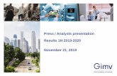 Press / Analysts presentation Results 1H 2019-2020 November … · 2020-03-03 · •Portfolio growth of 8% in 1H 2019-2020 towards EUR 1.2 bio •Core platform portfolio of EUR 1