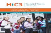 2016 ANNUAL REPORT - MIC3 · August 26th | February 5th | June 3rd “Responsible for monitoring the commission’s budget and financial practices, including the collection and expenditure