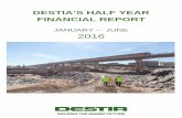 JANUARY – JUNE 2016 - Destia · JANUARY – JUNE 2016. 1 (16) Destia’s Half year financial report 1 January –30 June 2016 Destia’s Half year financial report January−June