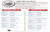 TIM WEAVER BOYS SCHEDULE 2013 - excalibur-gymnastics.comexcalibur-gymnastics.com/wp-content/uploads/2013/... · TIM WEAVER BATTLEFIELD INVITATIONAL SATURDAY, NOV. 16 Session 1: Level