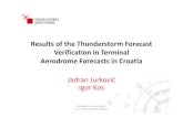 Results of the Thunderstorm Forecast Verification in ... · Results of the Thunderstorm Forecast Verification in Terminal Aerodrome Forecasts in Croatia Jadran Jurković Igor Kos