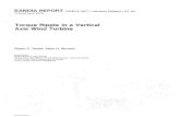 Torque RippIe in a Vertical Axis Wind TurbineSANDIA REPORT SAND78-0577 Unlimited Release ‘ UC-60 Printed April 1978 1, Torque RippIe in a Vertical Axis Wind Turbine Robert C. Reuter,
